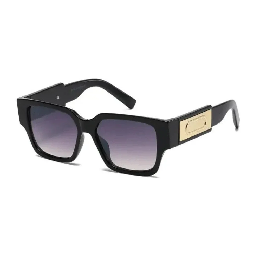 Men Black Square Sunglasses Luxur Designer Style Streetwear Hip Hop Retro Modern
